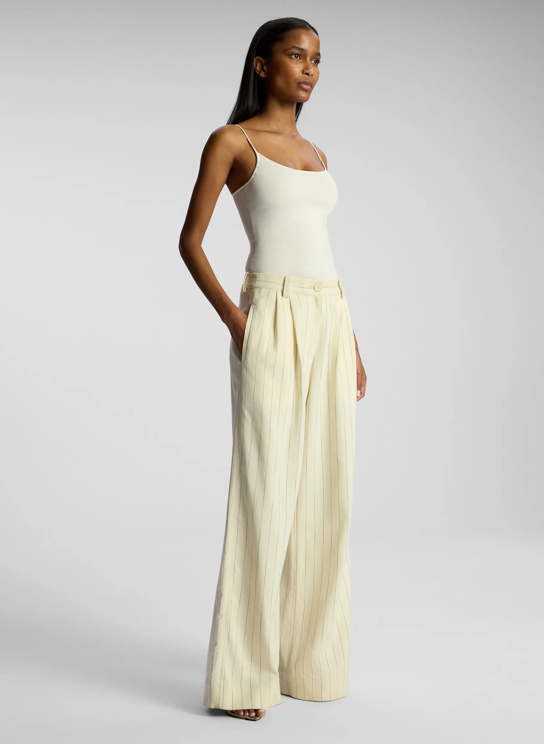Women A.L.C. Bottoms | Suits^Alfie Wide Leg Pinstripe Pant