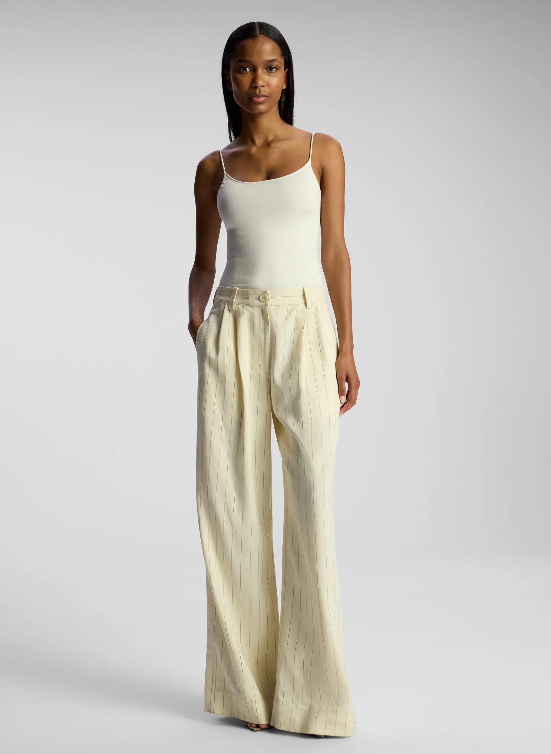 Women A.L.C. Bottoms | Suits^Alfie Wide Leg Pinstripe Pant