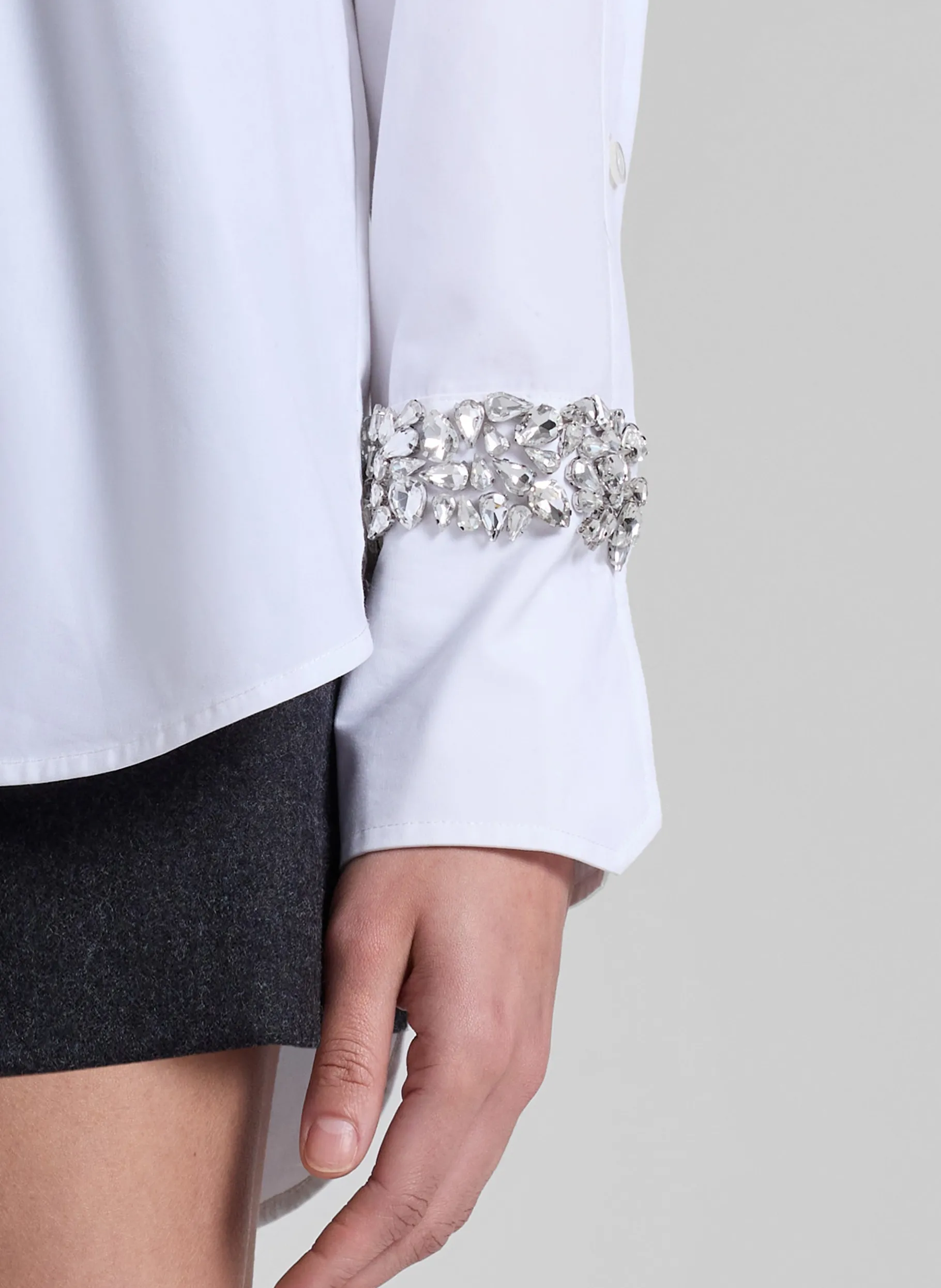 Women A.L.C. Tops | Suits^Calvin Embellished Sleeve Shirt