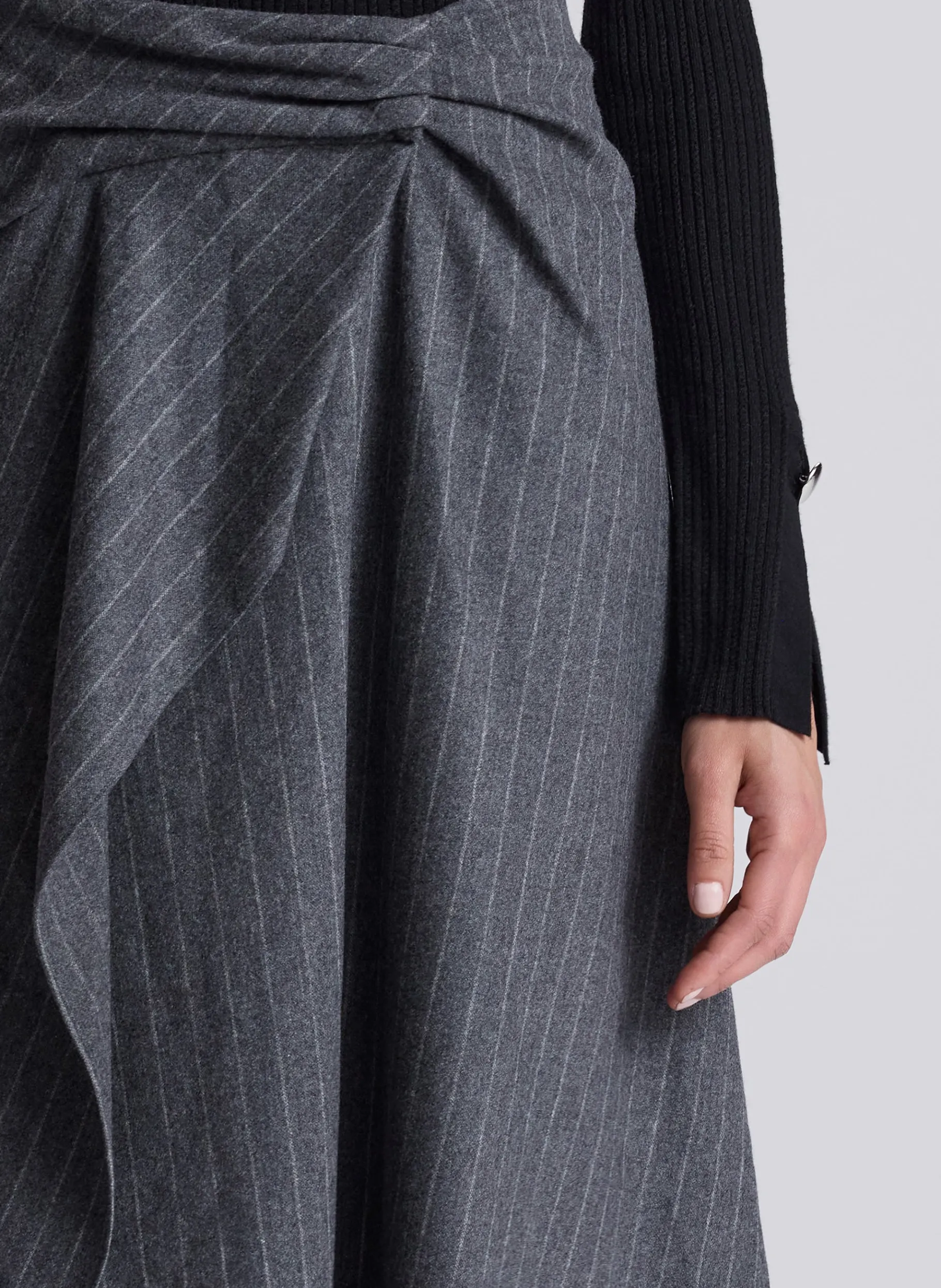 Women A.L.C. Bottoms | Skirts^Clara Wool Cashmere Pinstripe Midi Skirt