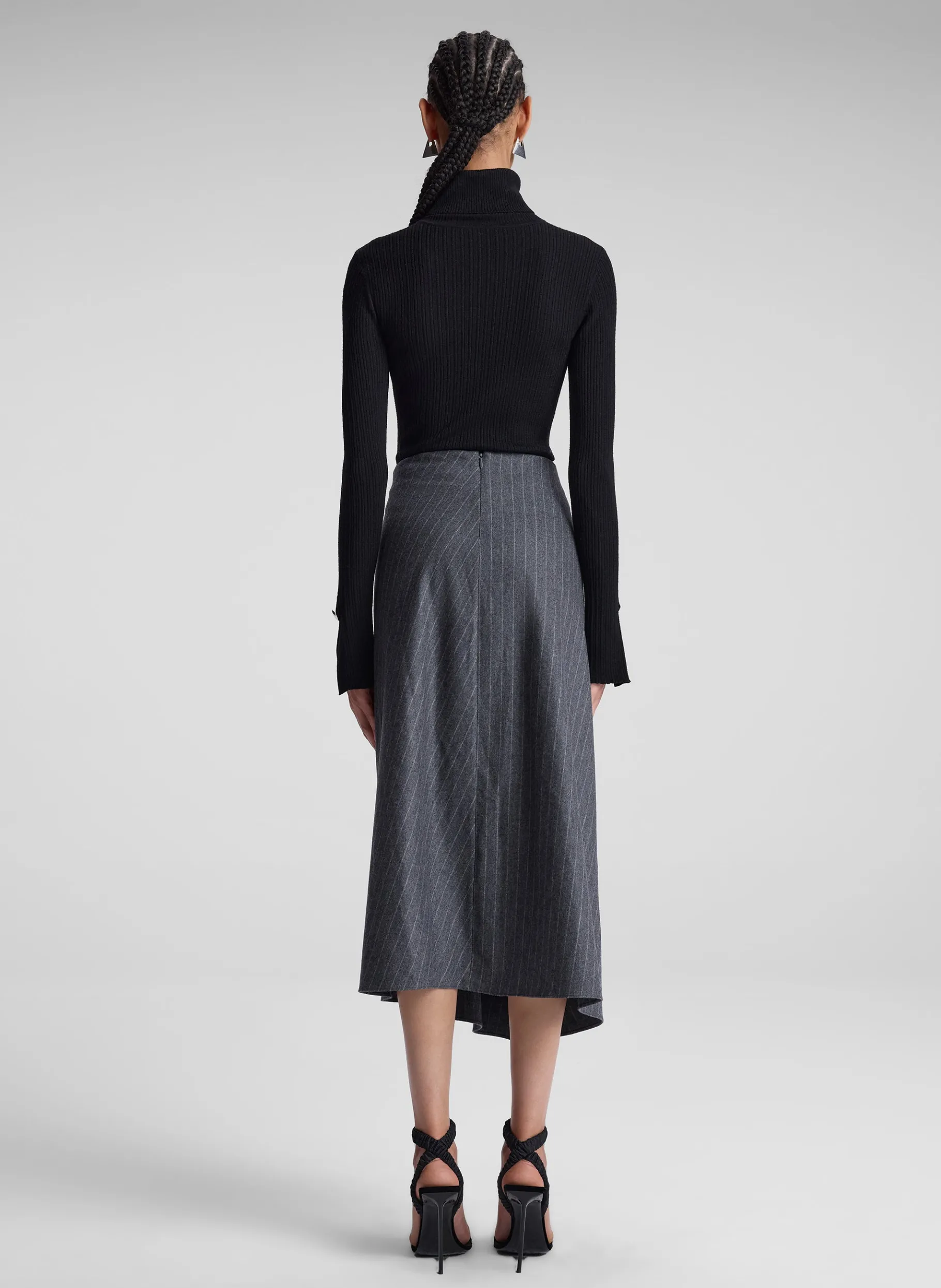 Women A.L.C. Bottoms | Skirts^Clara Wool Cashmere Pinstripe Midi Skirt