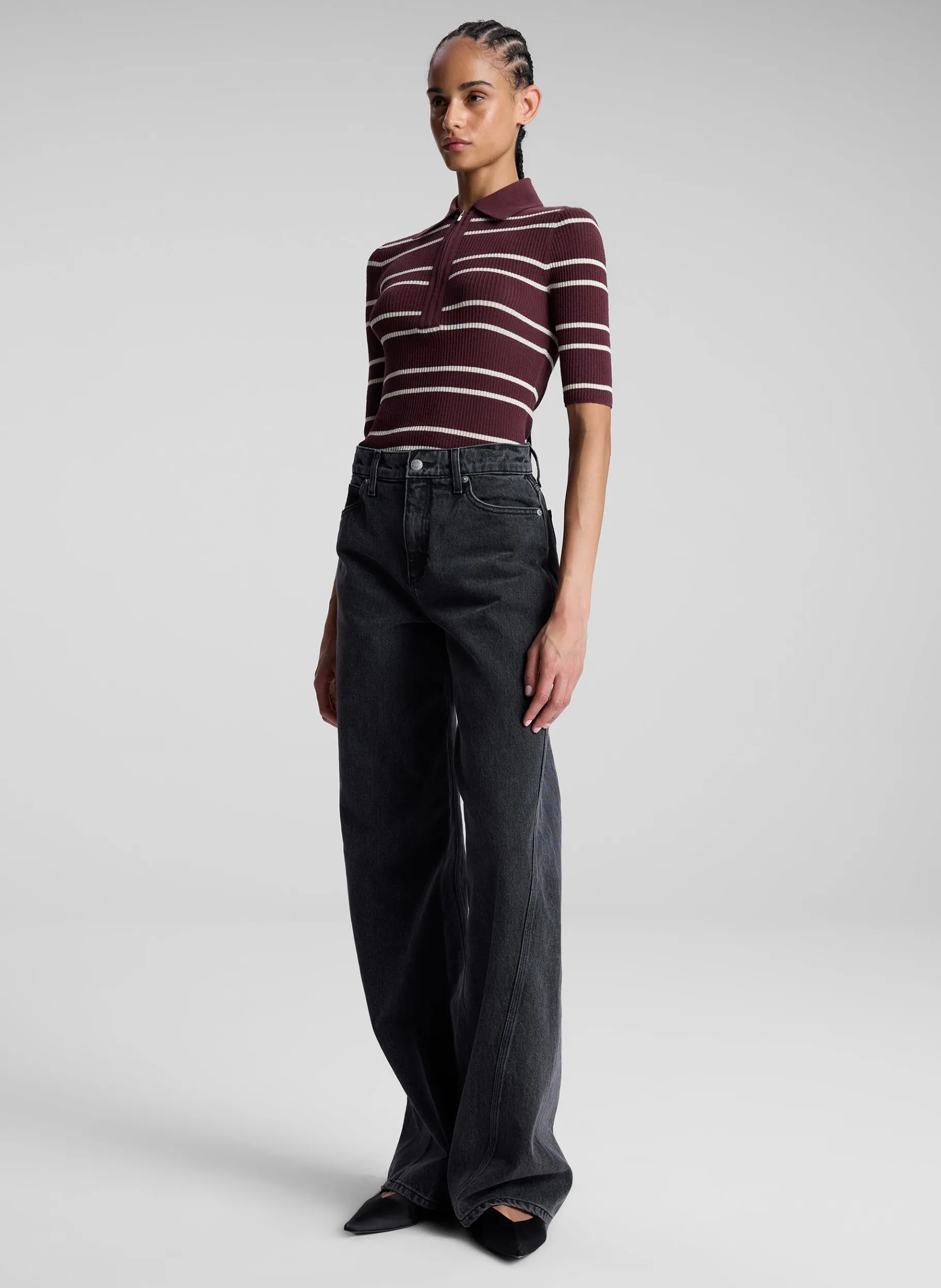 Women A.L.C. Tops^Cooper Fine Cotton Ribbed Top