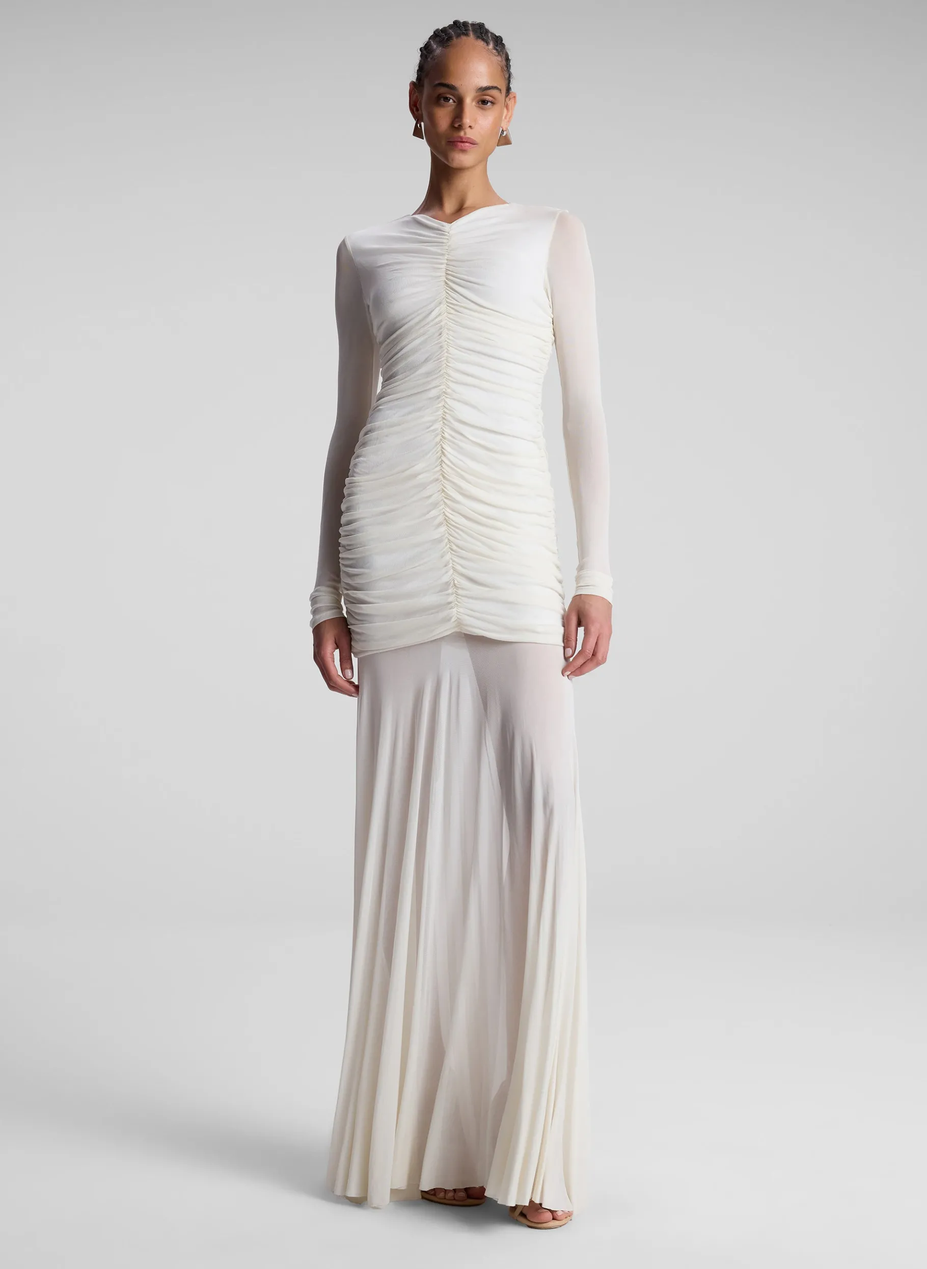 Women A.L.C. Dresses^Fawn Ruched Mesh Maxi Dress