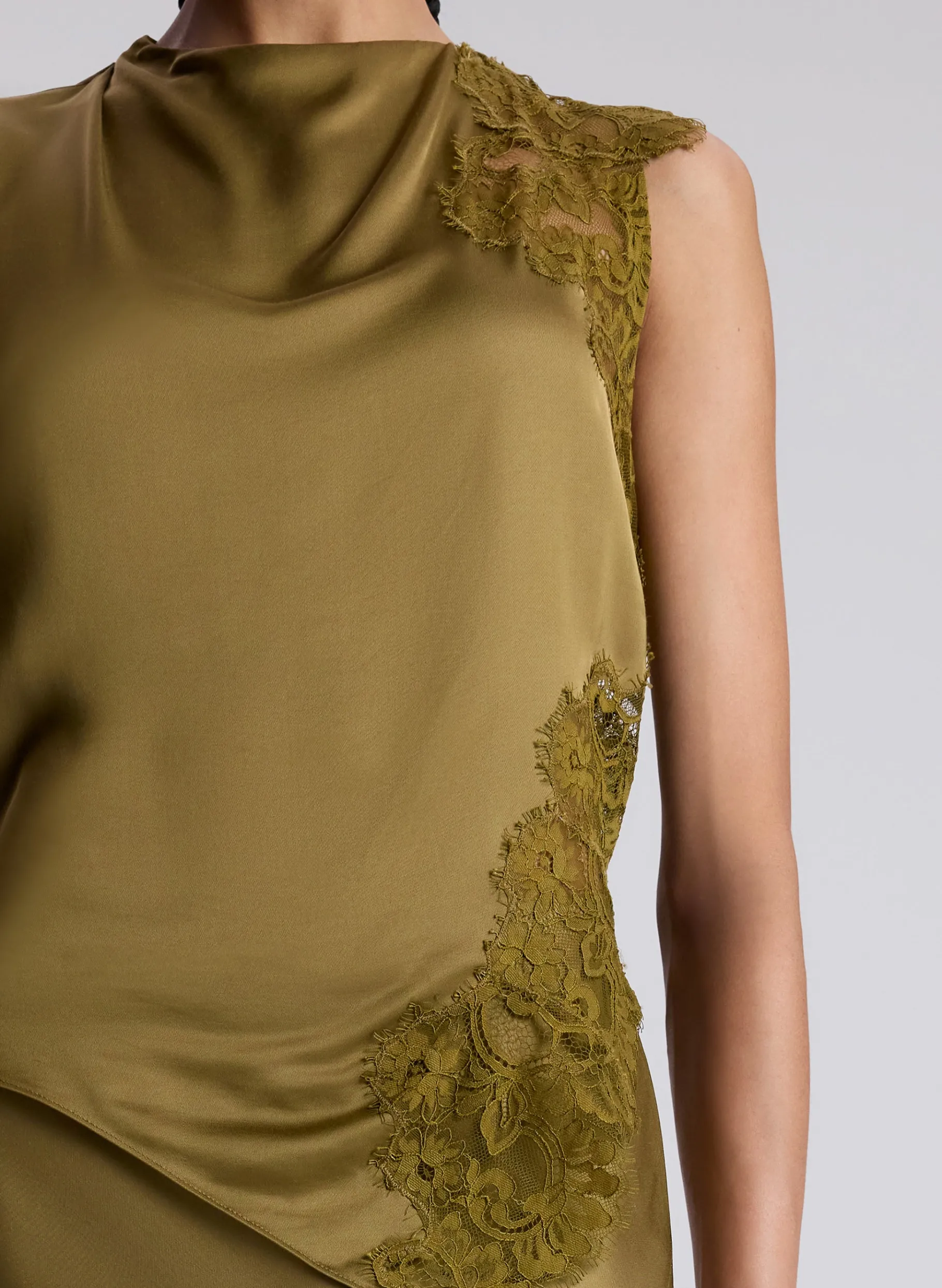Women A.L.C. Tops^Gracie Satin And Lace Sleeveless Top