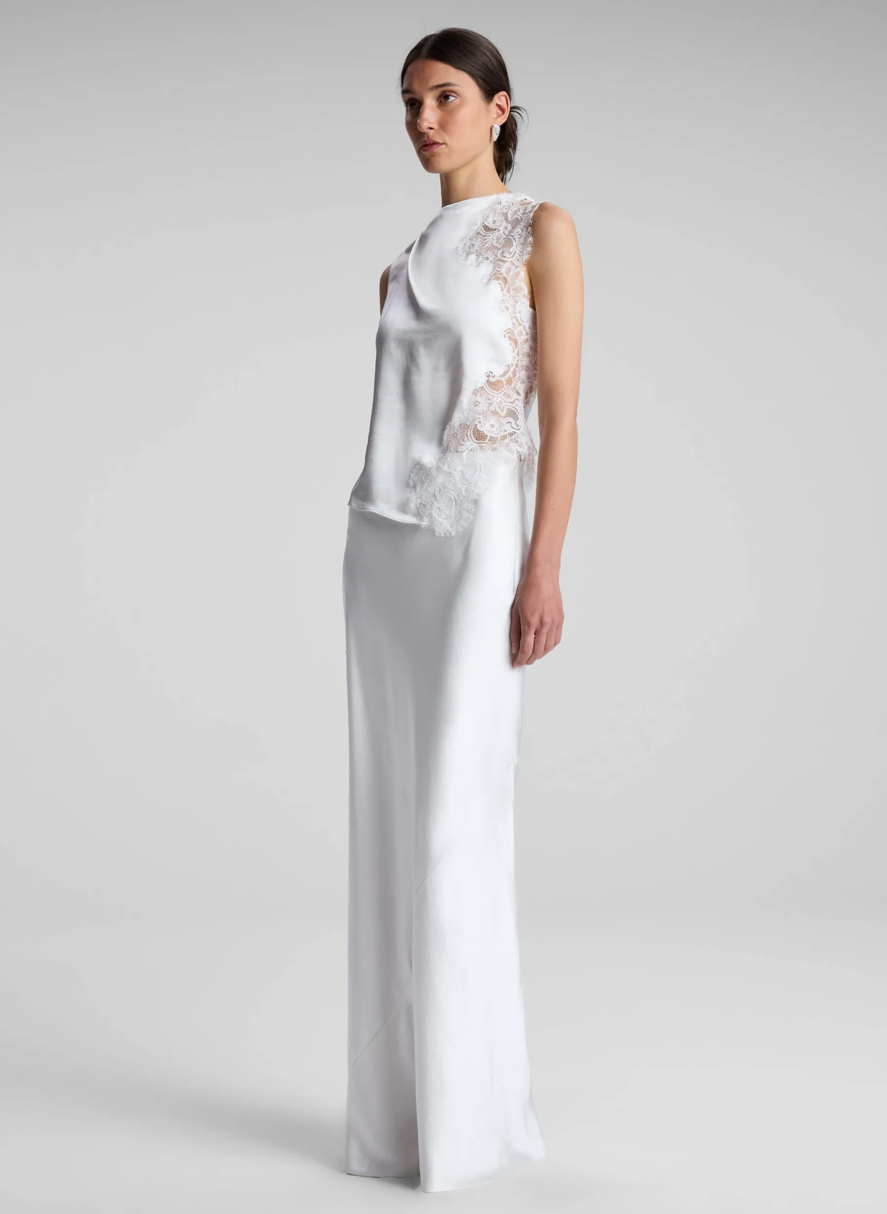 Women A.L.C. Tops^Gracie Satin And Lace Sleeveless Top