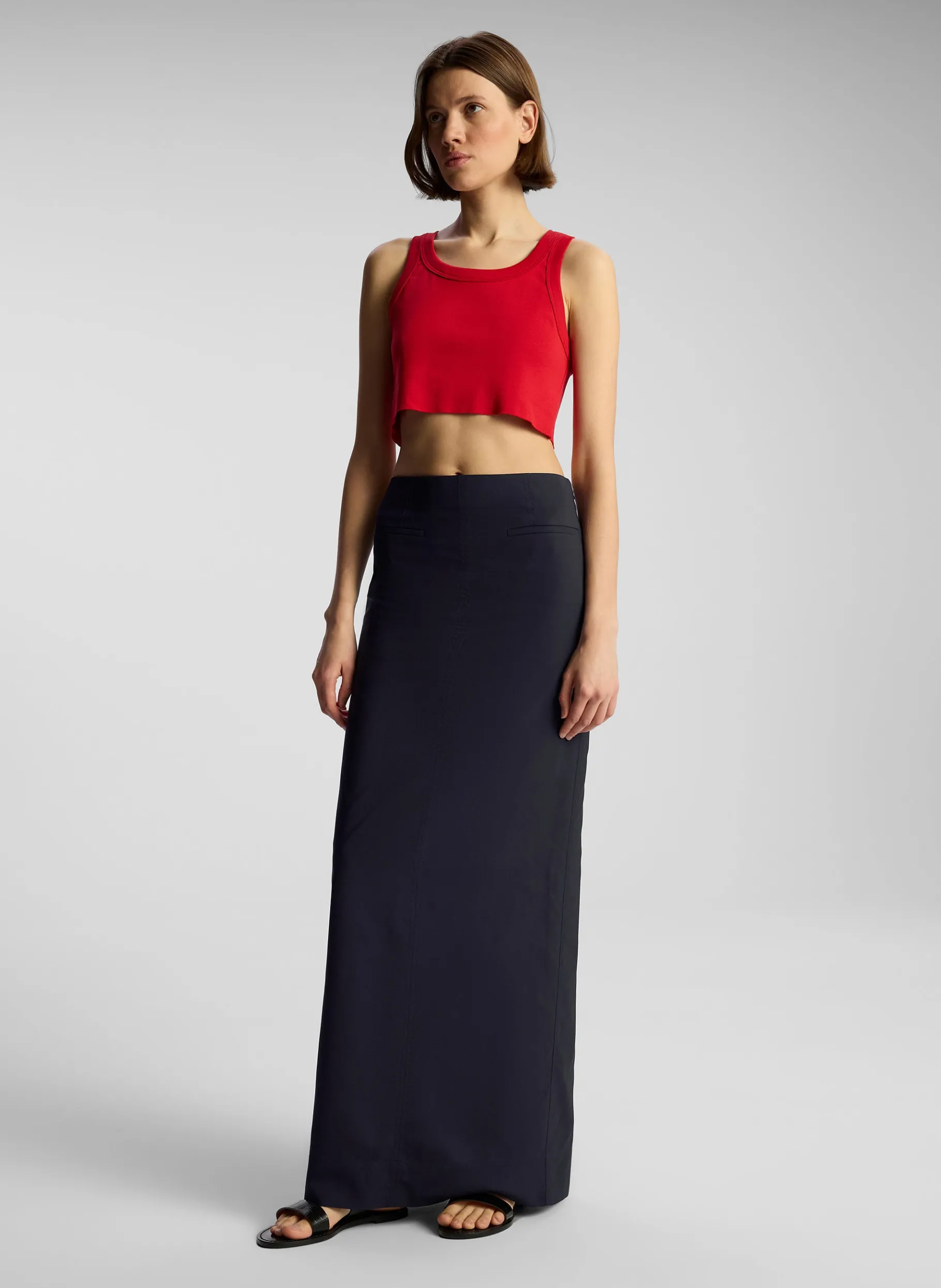 Women A.L.C. Tops | Tees & Tanks^Halsey Cropped Cotton Rib Tank