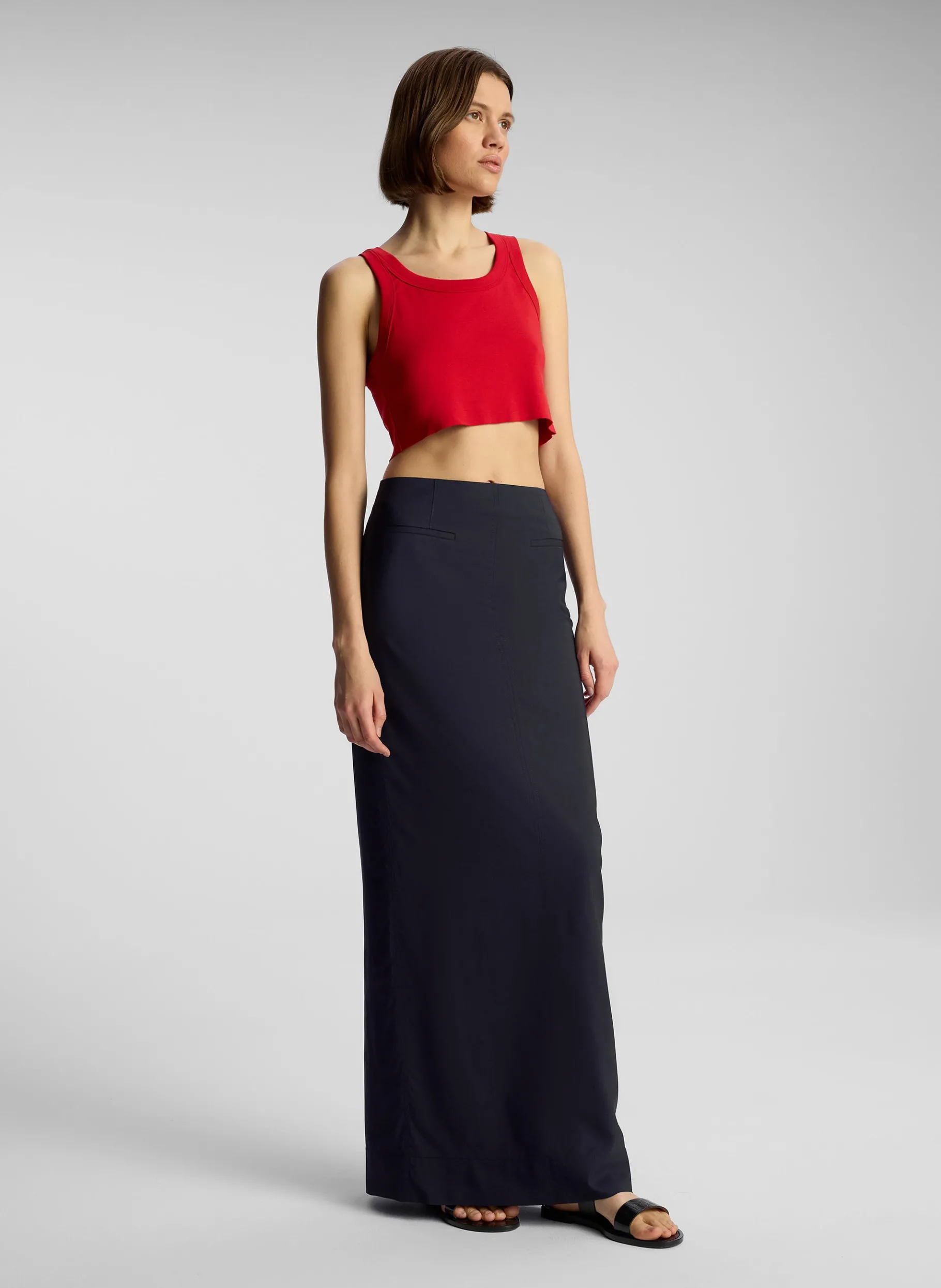 Women A.L.C. Tops | Tees & Tanks^Halsey Cropped Cotton Rib Tank