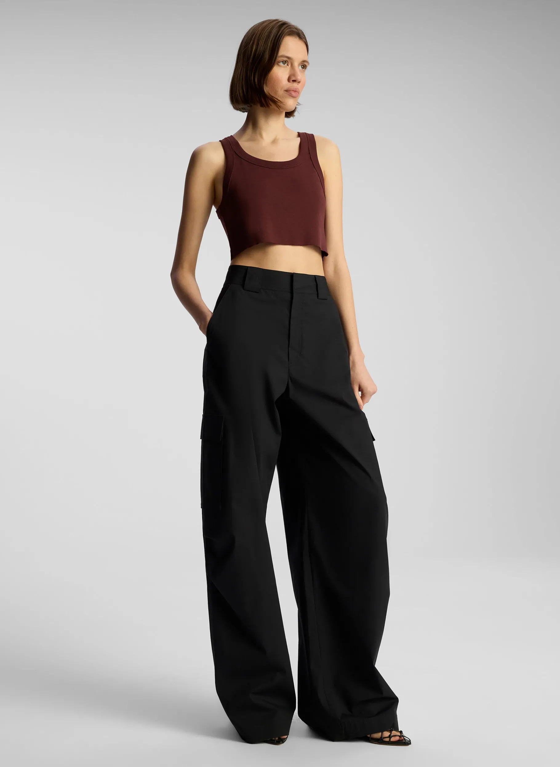 Women A.L.C. Tops | Tees & Tanks^Halsey Cropped Cotton Rib Tank