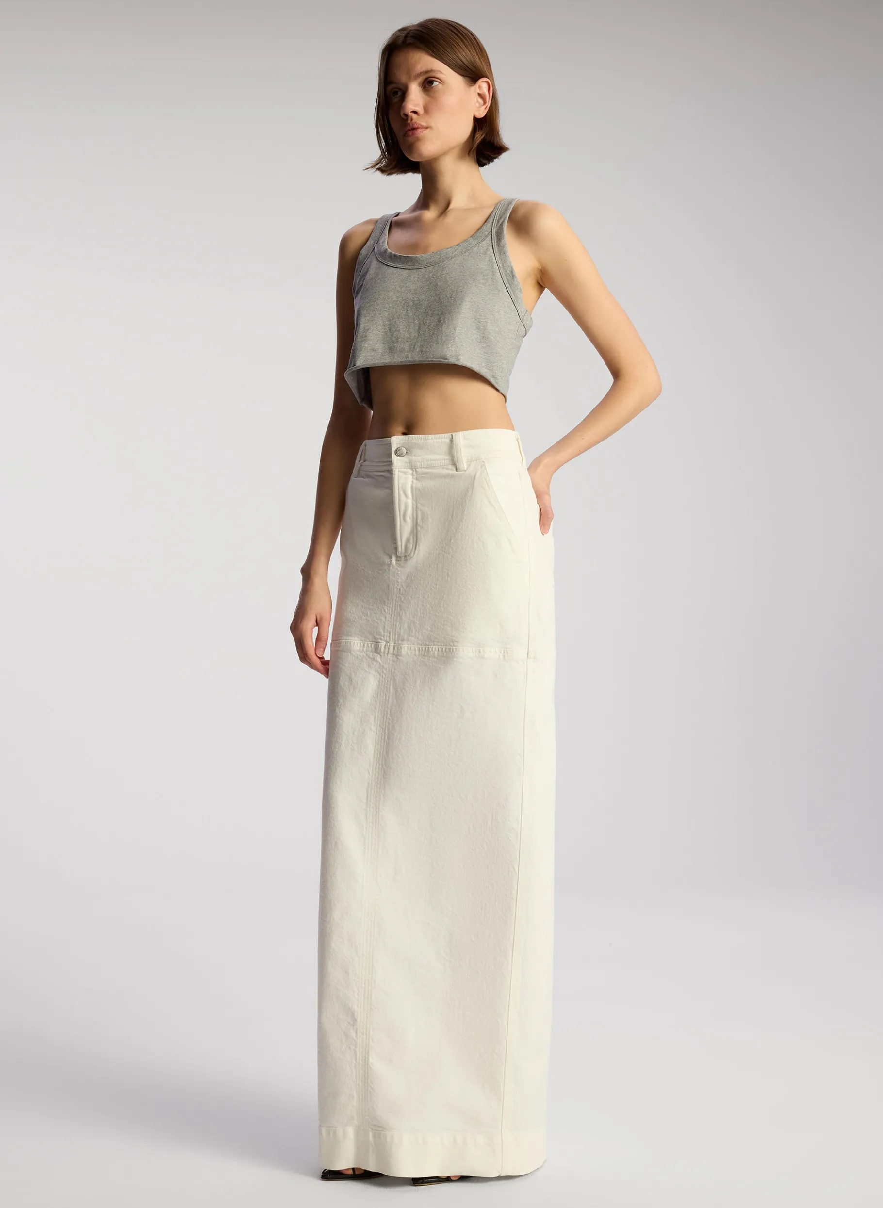 Women A.L.C. Tops | Tees & Tanks^Halsey Cropped Cotton Rib Tank