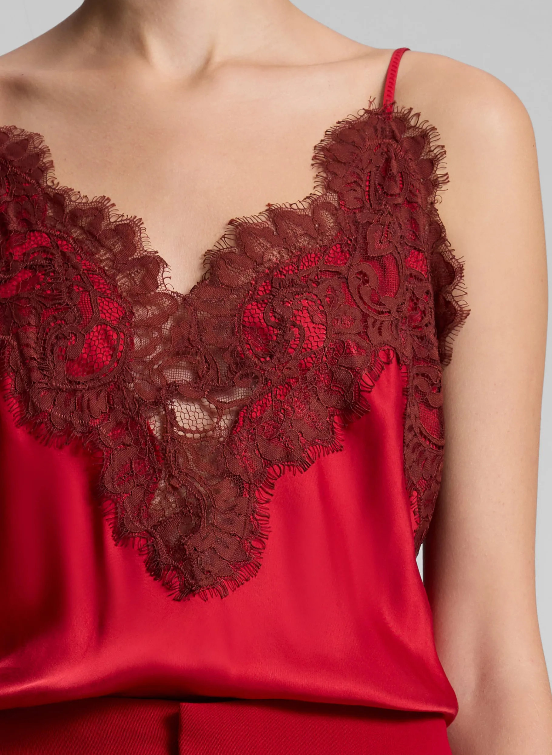 Women A.L.C. Tops | Tees & Tanks^Lennon Satin And Lace Camisole Top