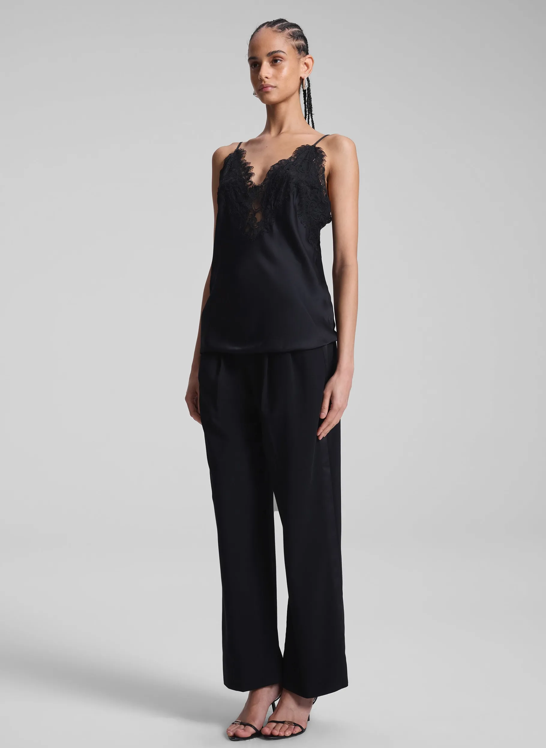 Women A.L.C. Tops | Tees & Tanks^Lennon Satin And Lace Camisole Top