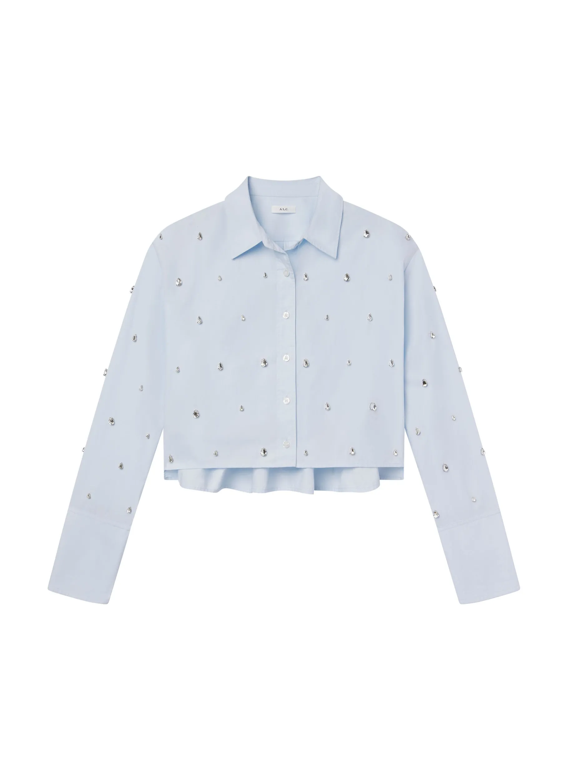 Women A.L.C. Tops^Mackie Embellished Cropped Cotton Shirt