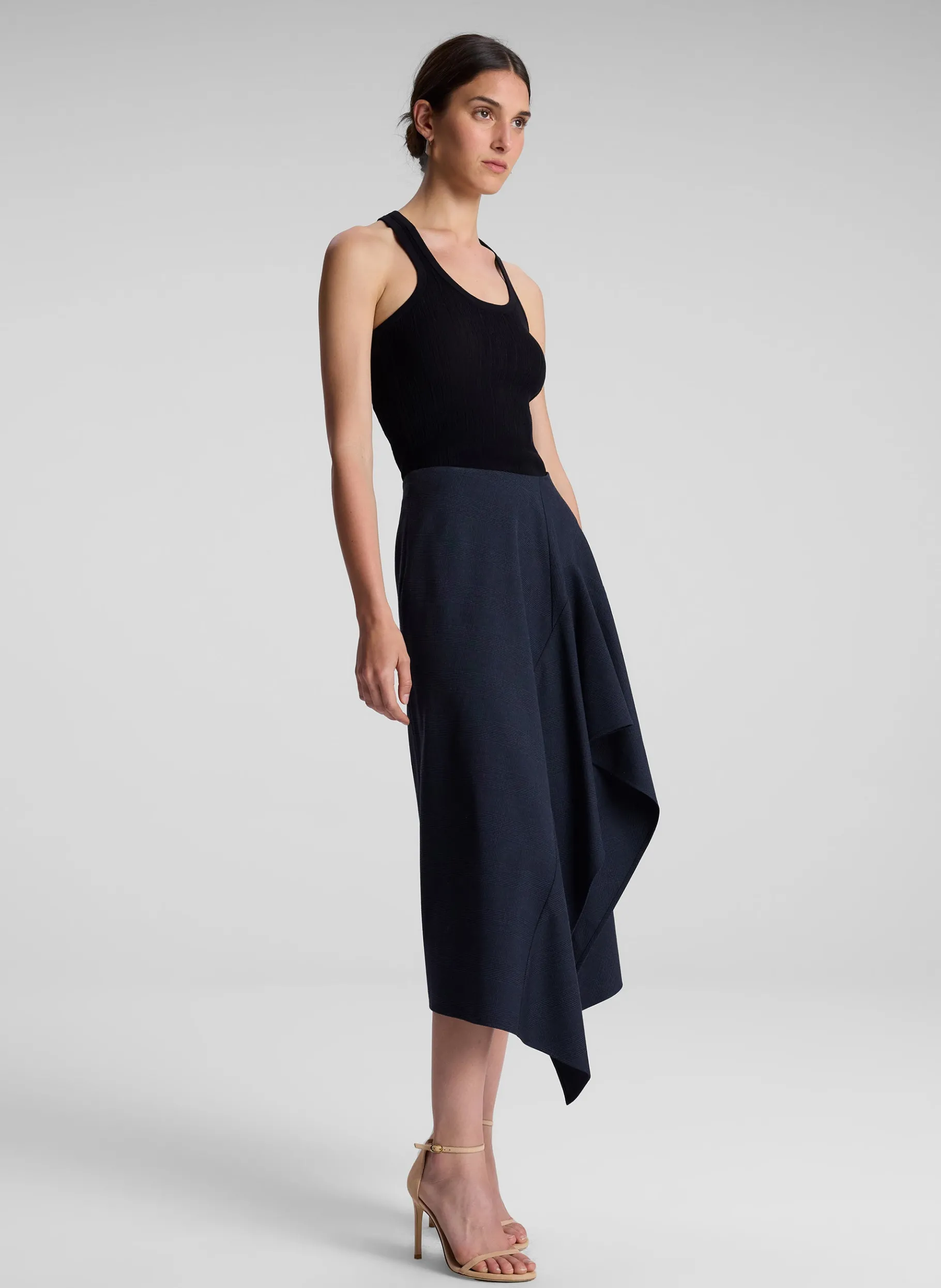 Women A.L.C. Bottoms | Skirts^Navy Plaid Midi Skirt