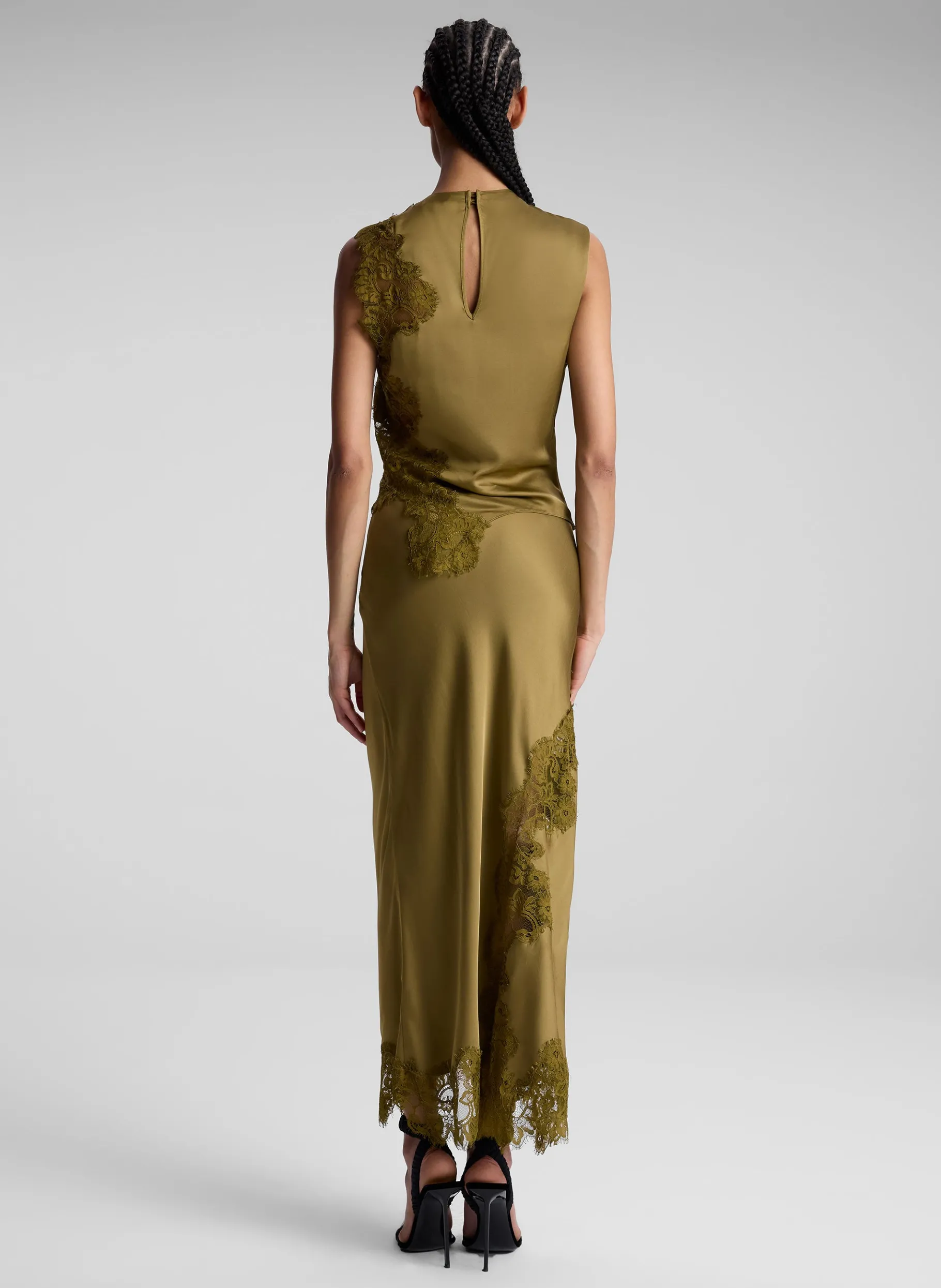 Women A.L.C. Bottoms | Skirts^Olivia Satin And Lace Midi Skirt