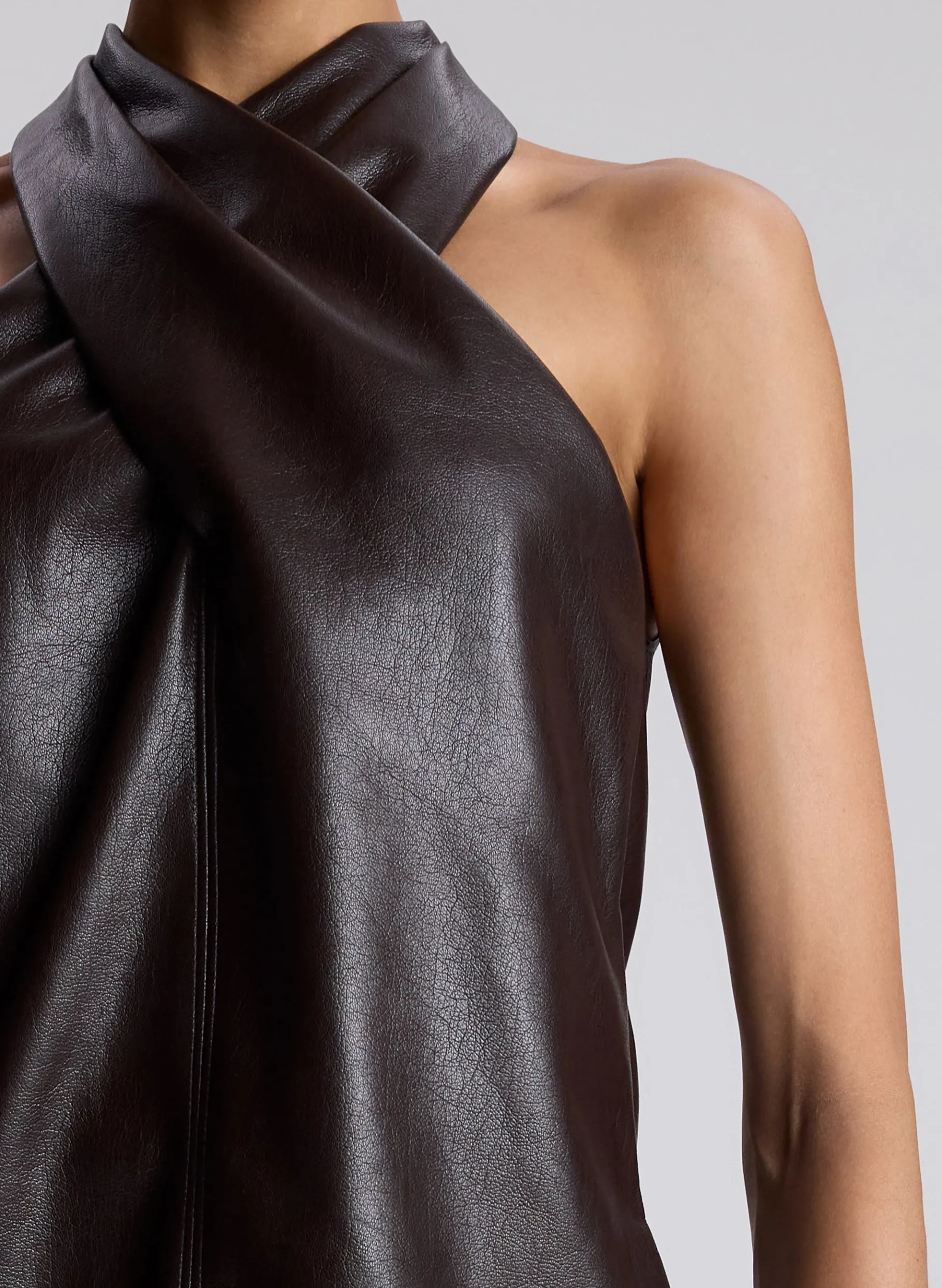 Women A.L.C. Tops^Quinn Vegan Leather Halter Top