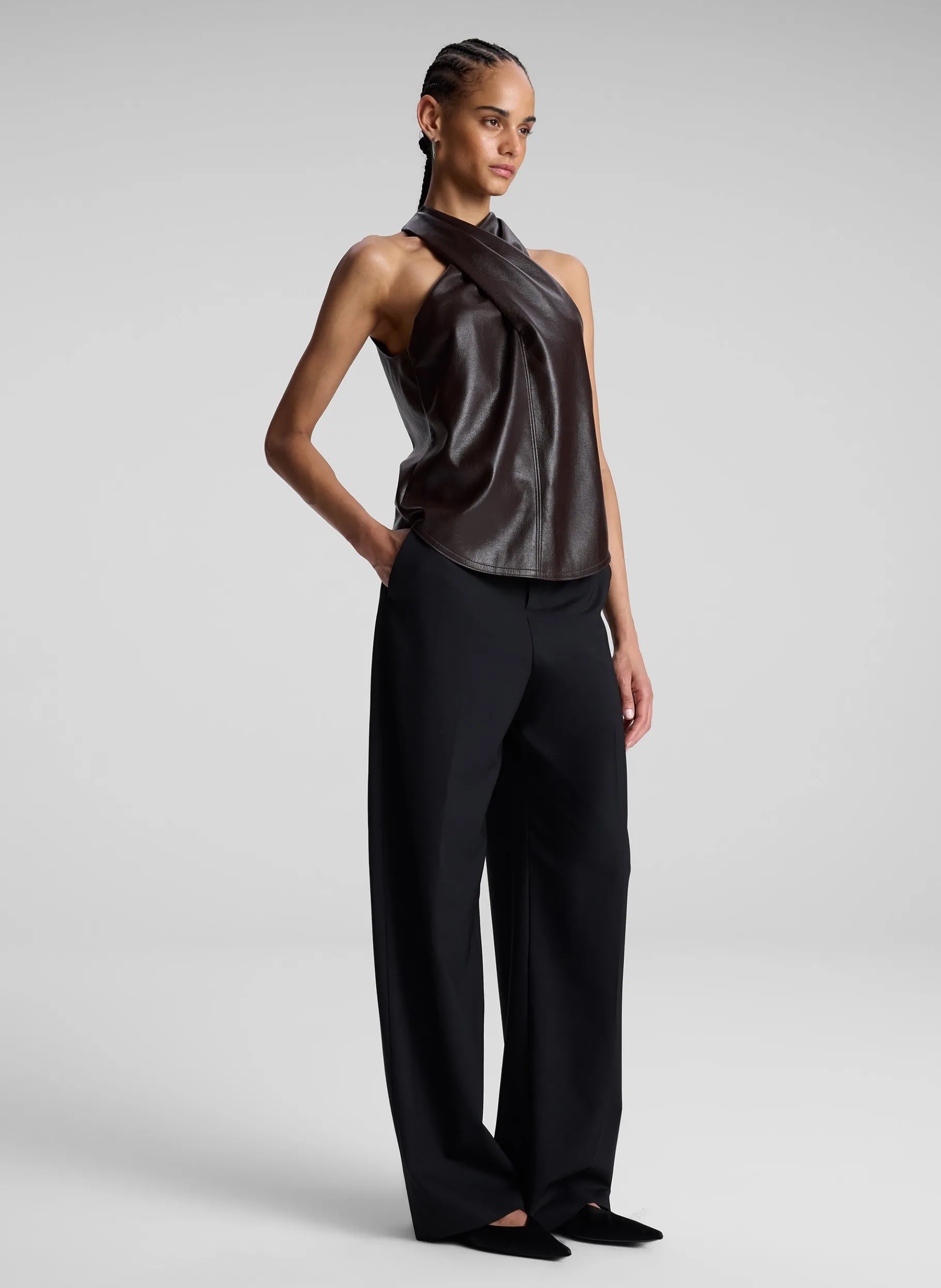 Women A.L.C. Tops^Quinn Vegan Leather Halter Top