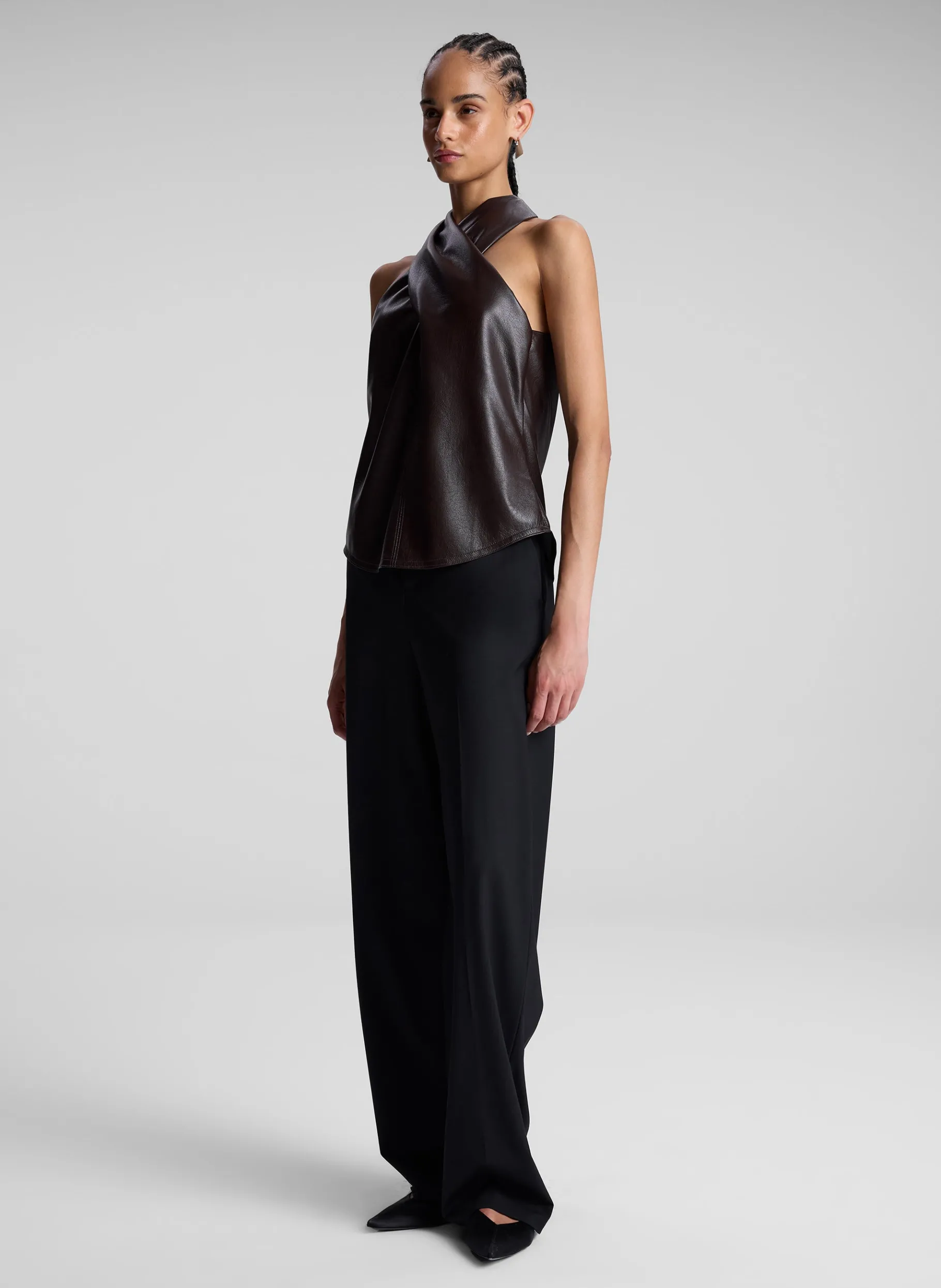Women A.L.C. Tops^Quinn Vegan Leather Halter Top