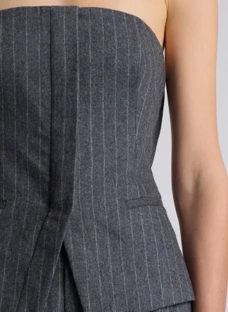 Women A.L.C. Tops | Suits^Renee Strapless Wool Cashmere Pinstripe Top