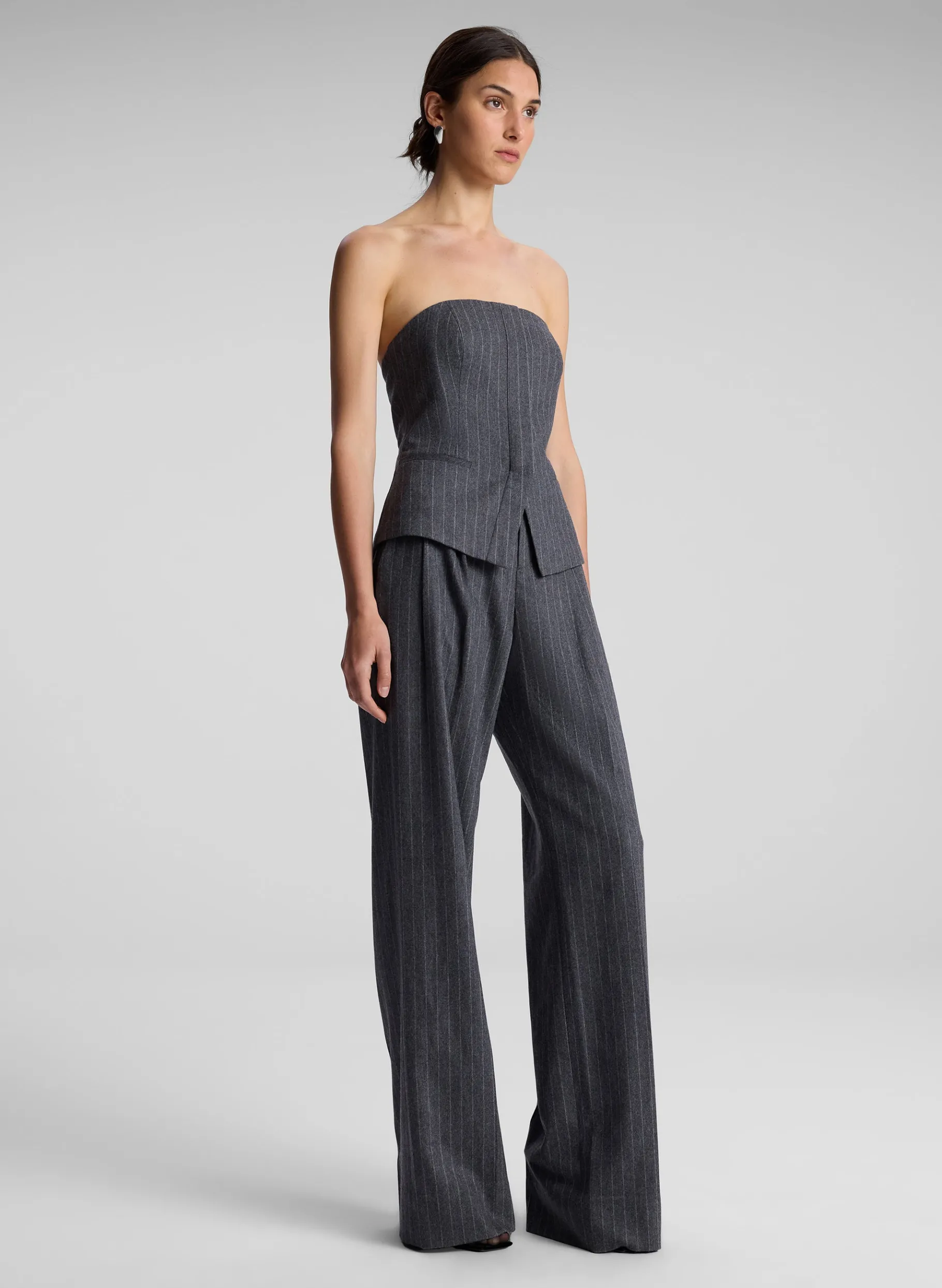 Women A.L.C. Tops | Suits^Renee Strapless Wool Cashmere Pinstripe Top
