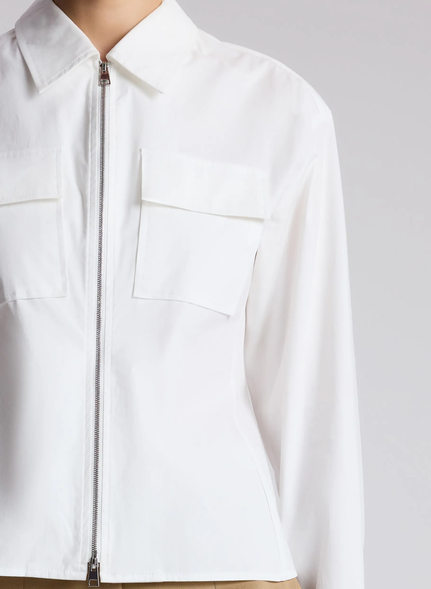 Women A.L.C. Tops^Sage Cotton Zip Top