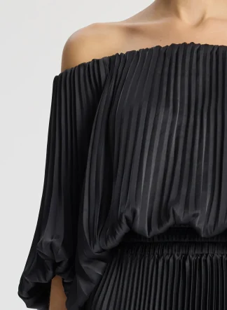 Women A.L.C. Dresses^Sienna Satin Pleated Off Shoulder Dress