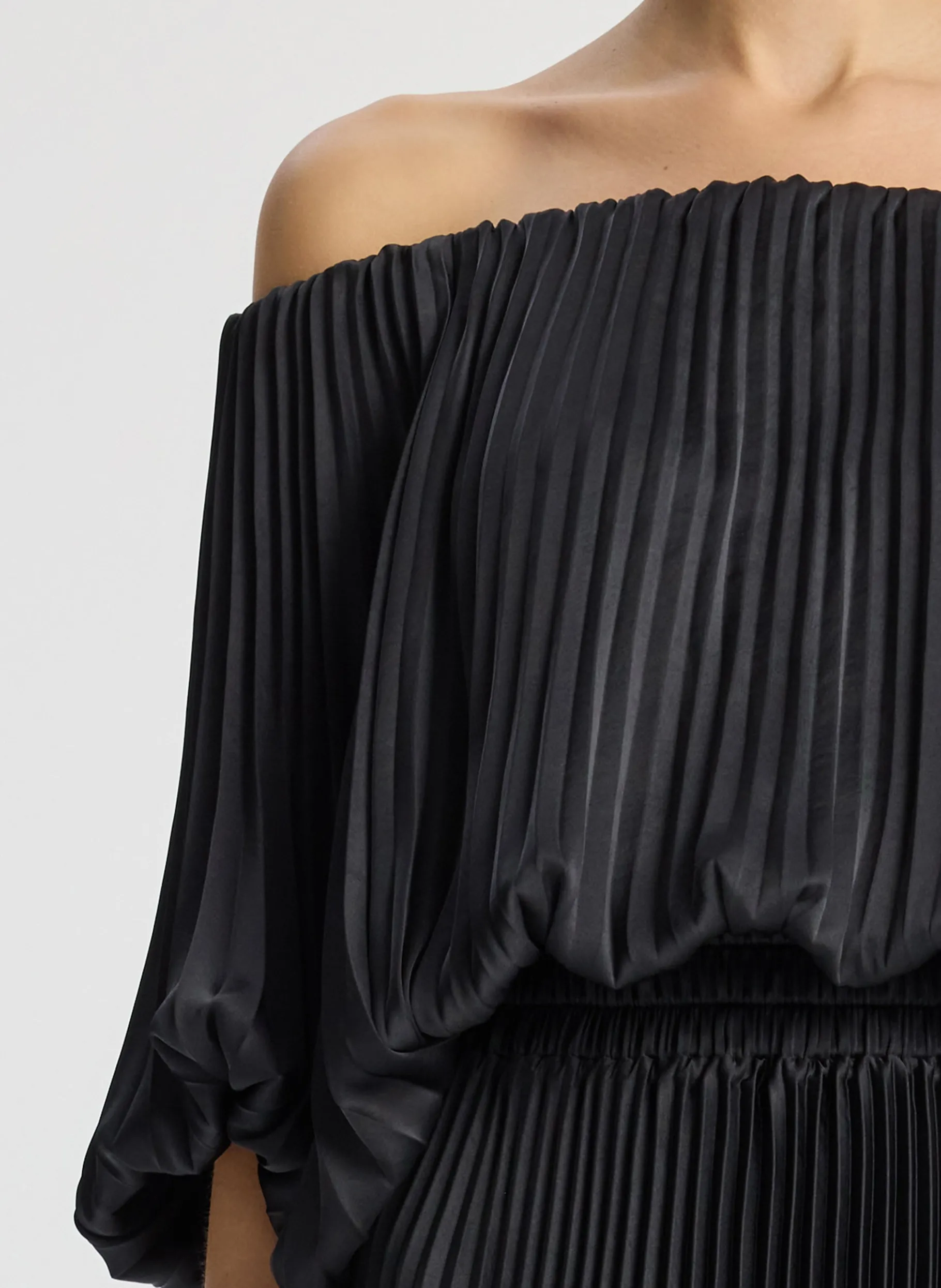 Women A.L.C. Dresses^Sienna Satin Pleated Off Shoulder Dress