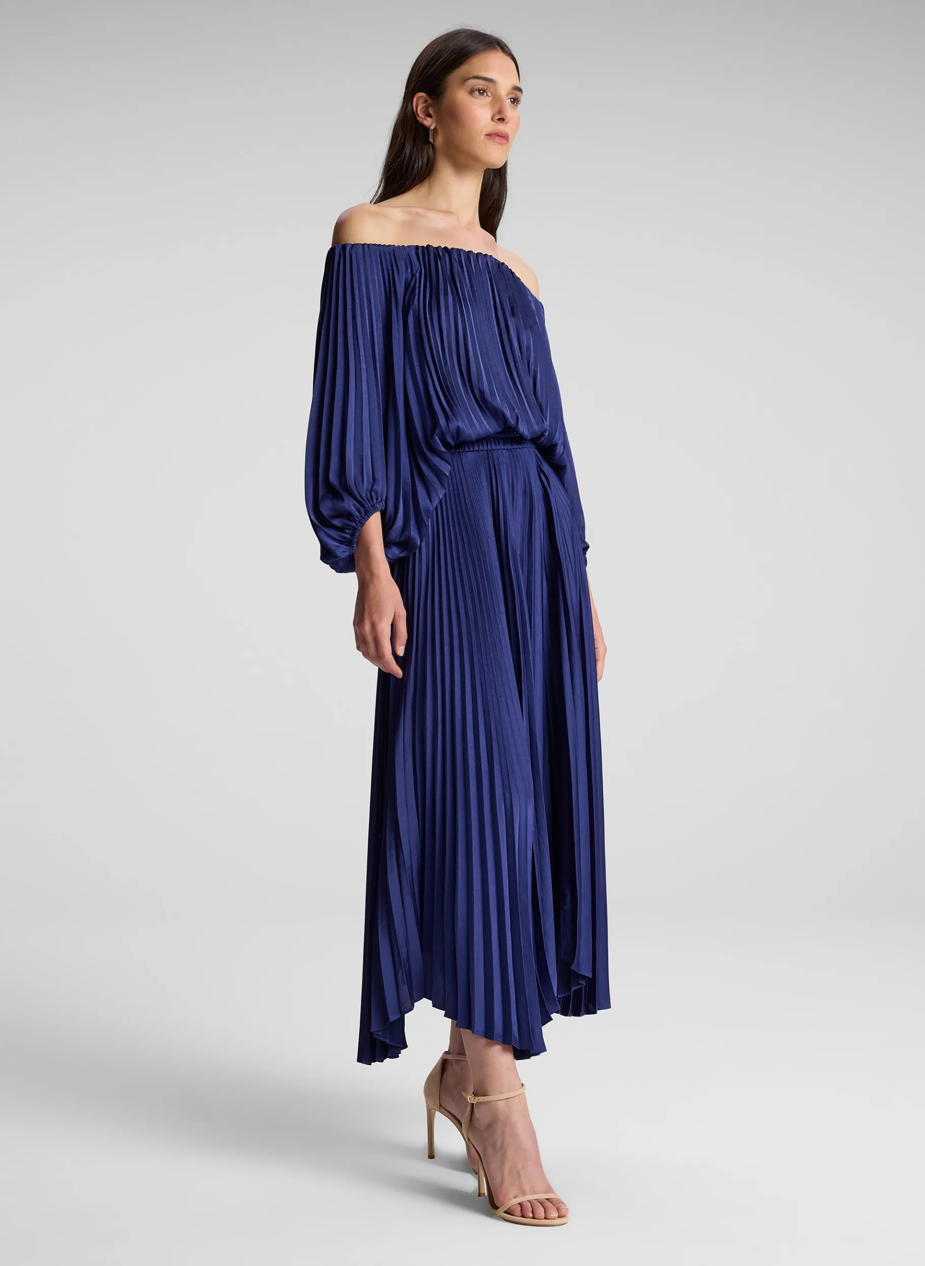 Women A.L.C. Dresses^Sienna Satin Pleated Off Shoulder Dress