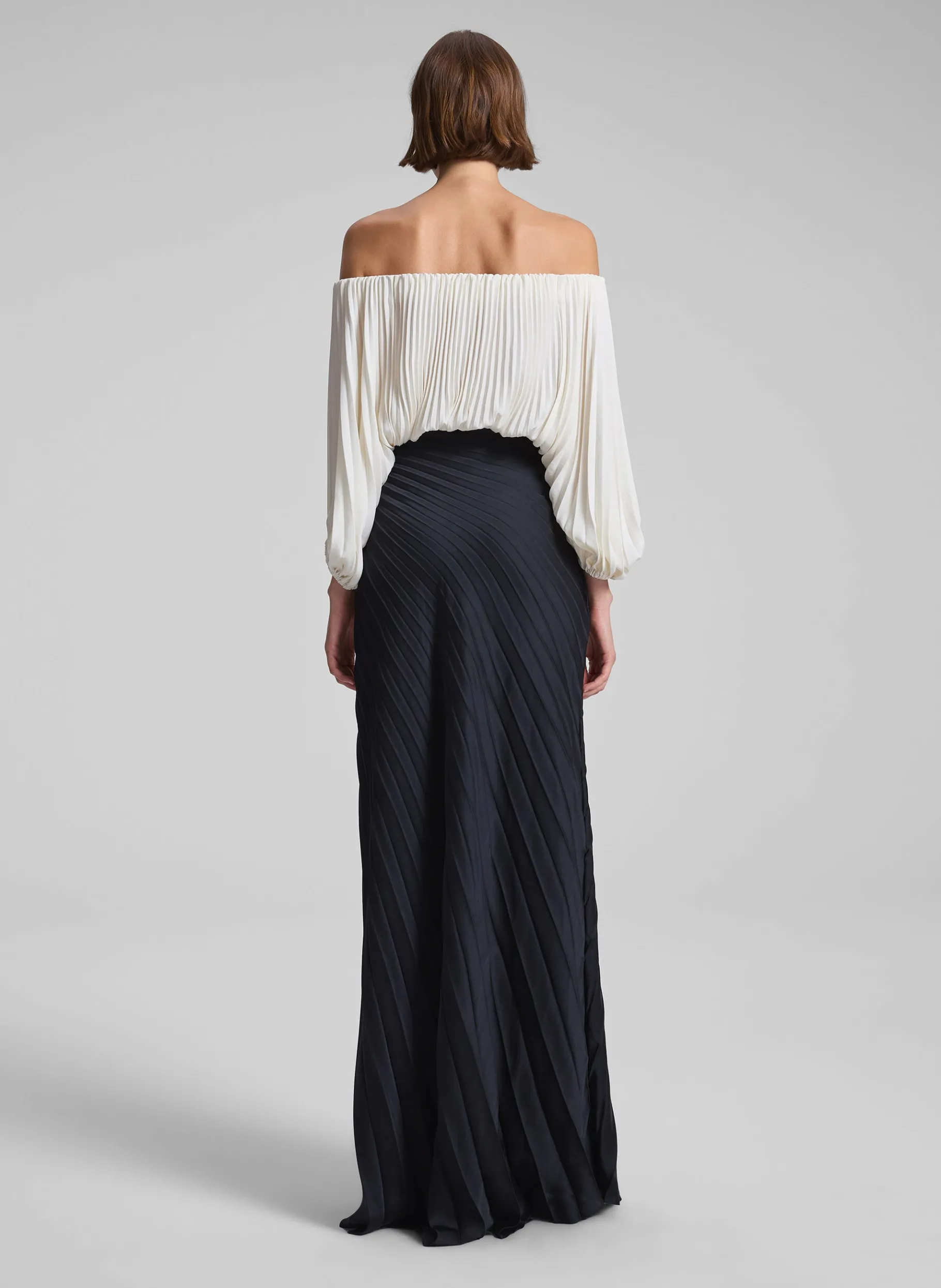 Women A.L.C. Tops^Sienna Satin Pleated Off Shoulder Top