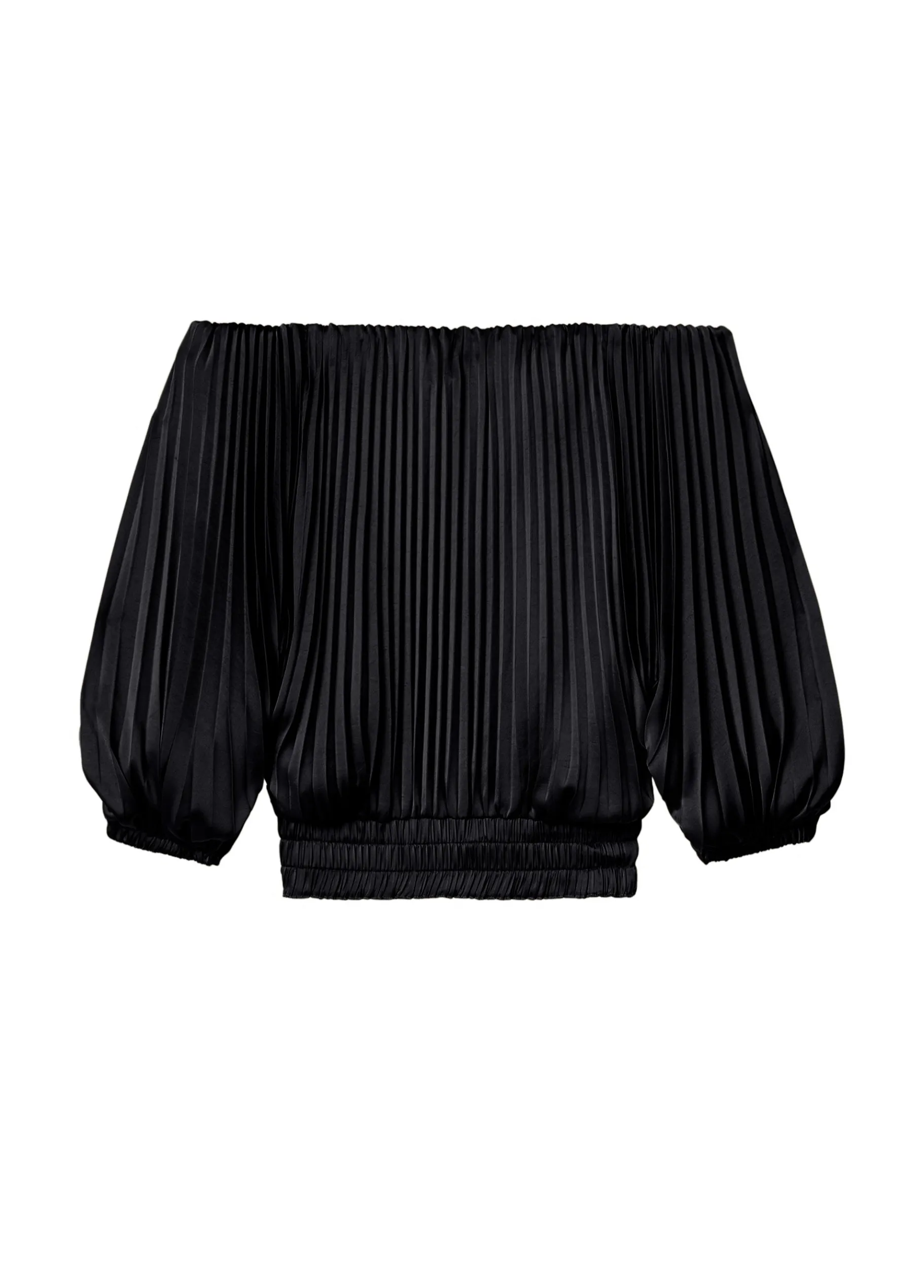 Women A.L.C. Tops^Sienna Satin Pleated Off Shoulder Top
