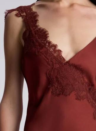 Women A.L.C. Dresses^Stella Satin And Lace Midi Dress