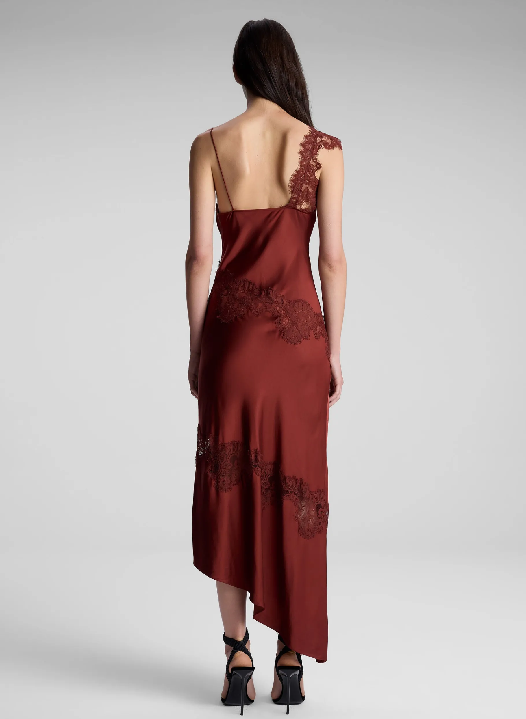 Women A.L.C. Dresses^Stella Satin And Lace Midi Dress
