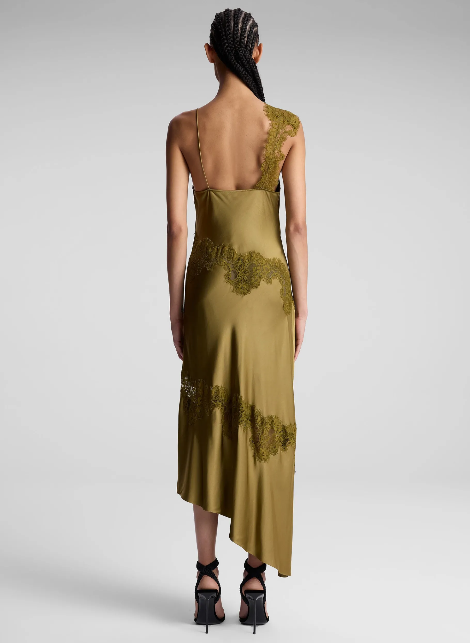 Women A.L.C. Dresses^Stella Satin And Lace Midi Dress