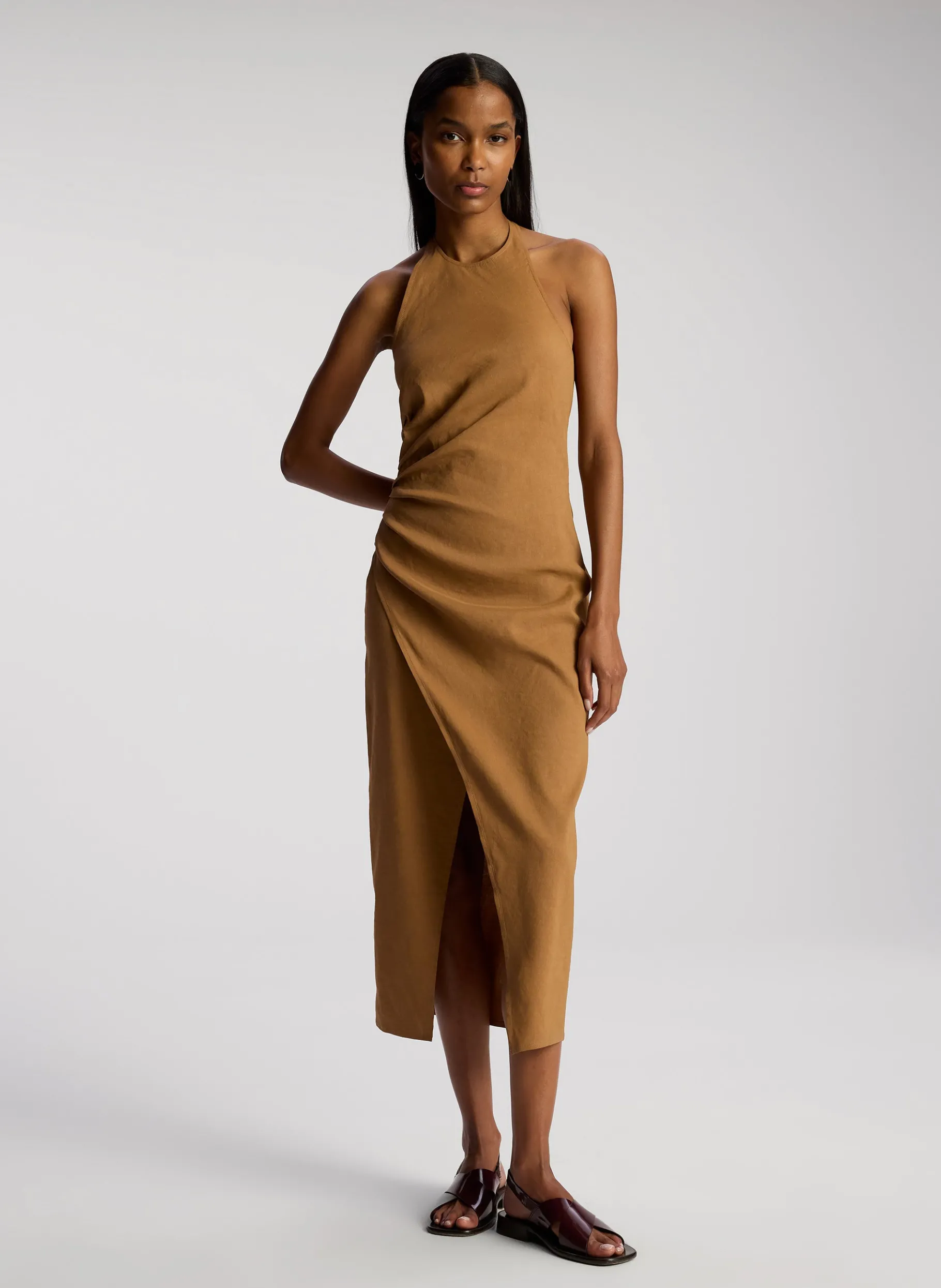 Women A.L.C. Dresses^Sylvie Linen Midi Halter Dress
