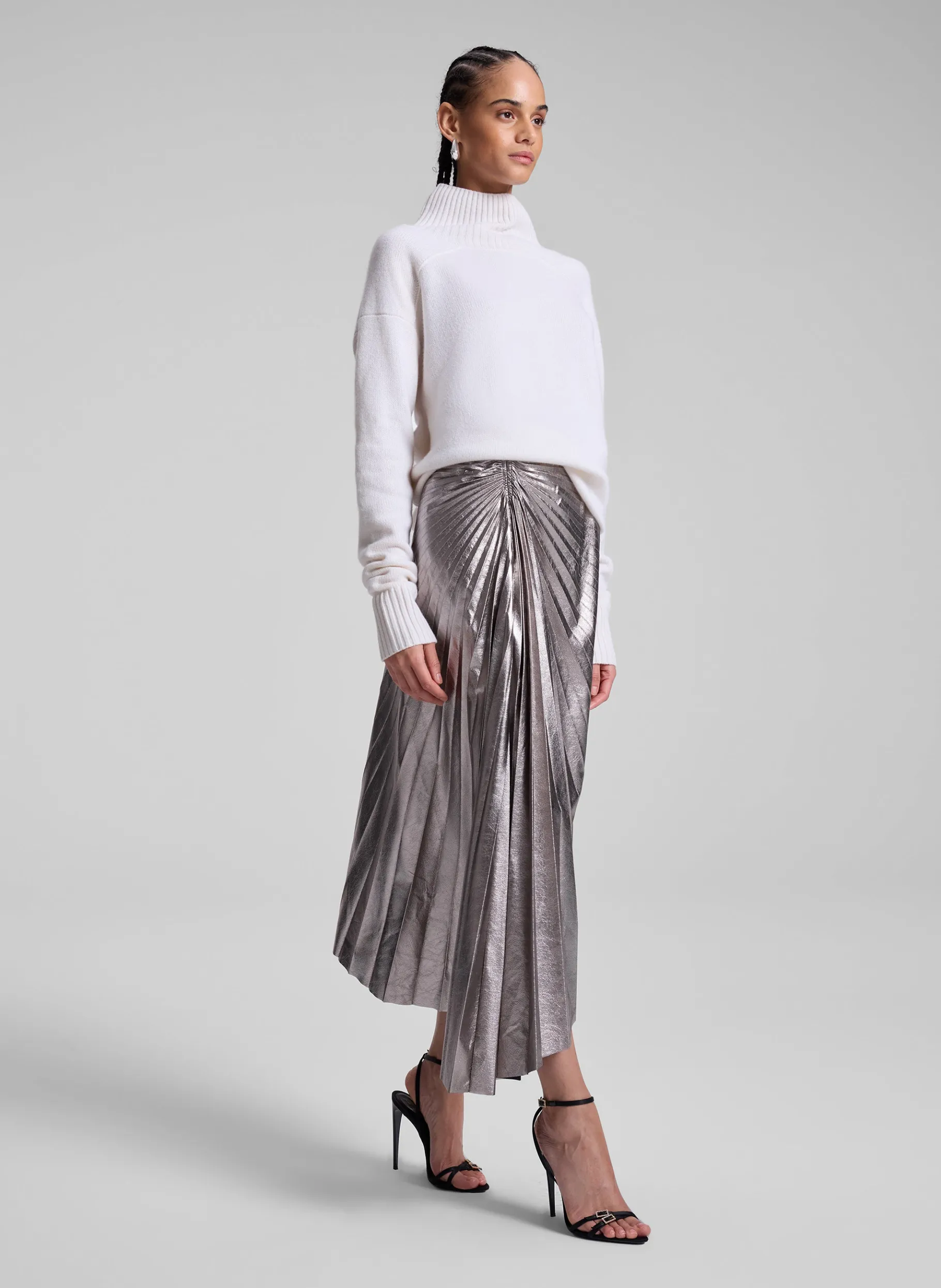 Women A.L.C. Bottoms | Skirts^Tracy Metallic Vegan Leather Skirt
